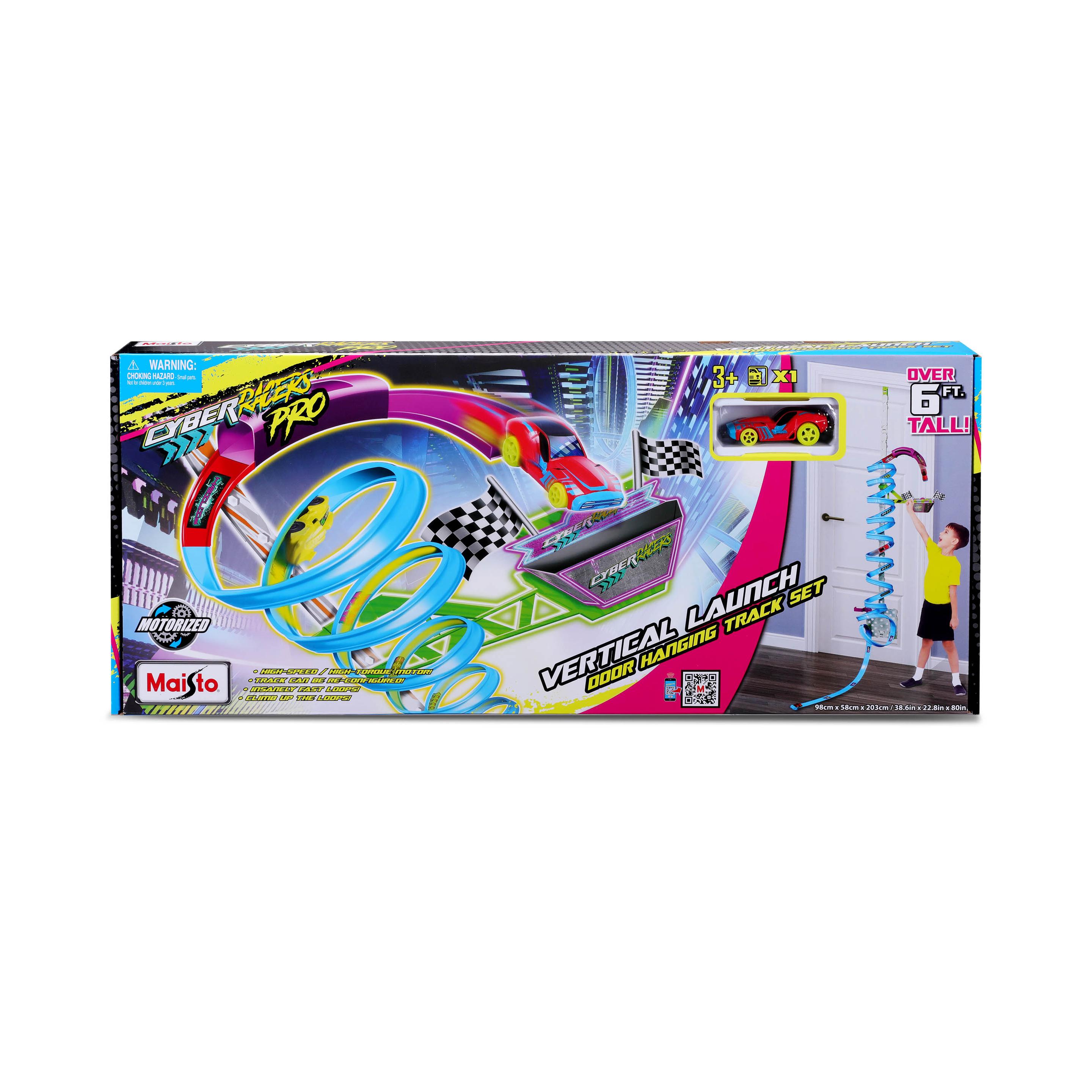 Maisto - Cyber Racers Door Hoop Spielset, Rennbahn inkl. 1 Spielzeugauto