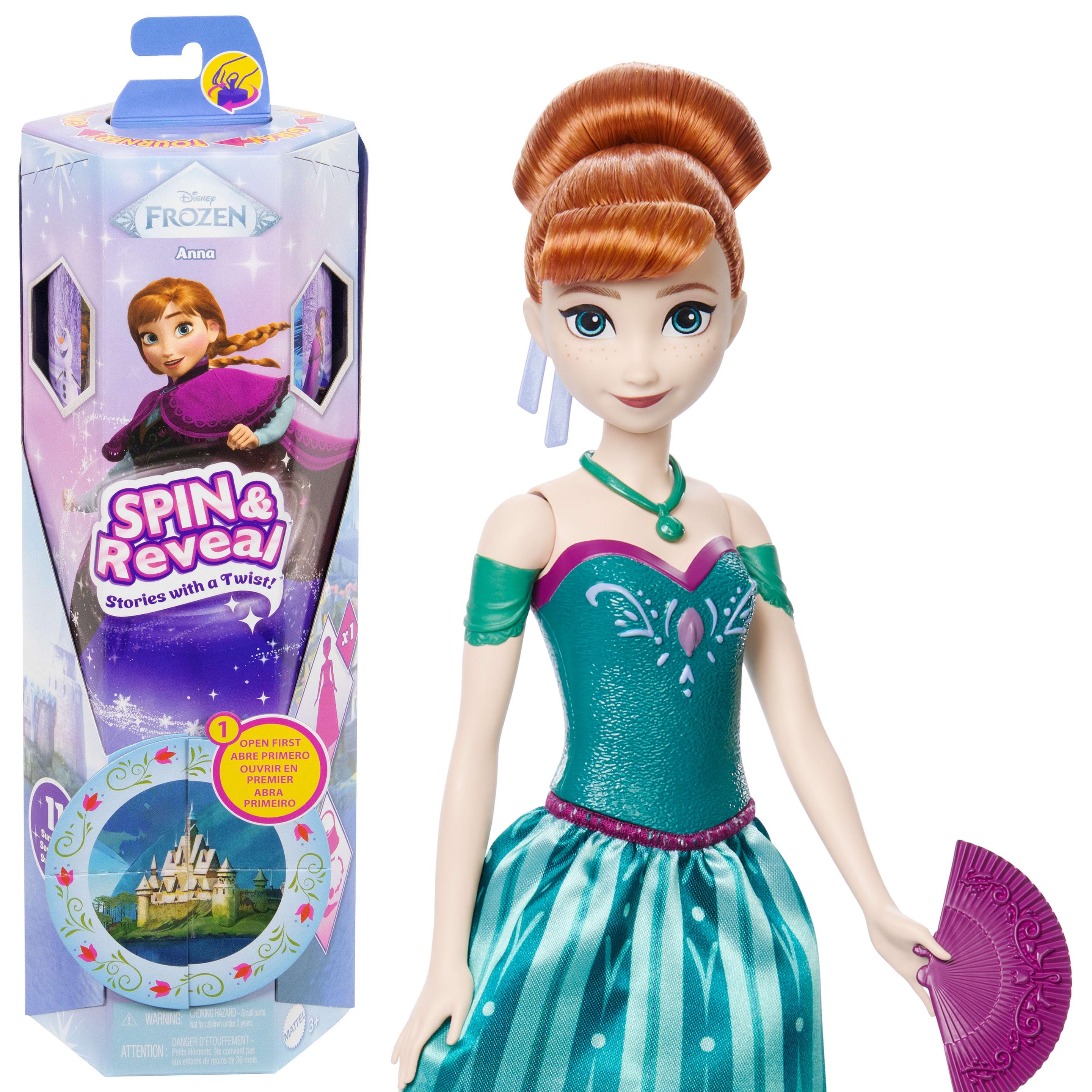 Disney Die Eiskönigin Spin&Reveal Anna-Modepuppe und Accessoires mit 11 Überraschungen aus dem Disney-Film