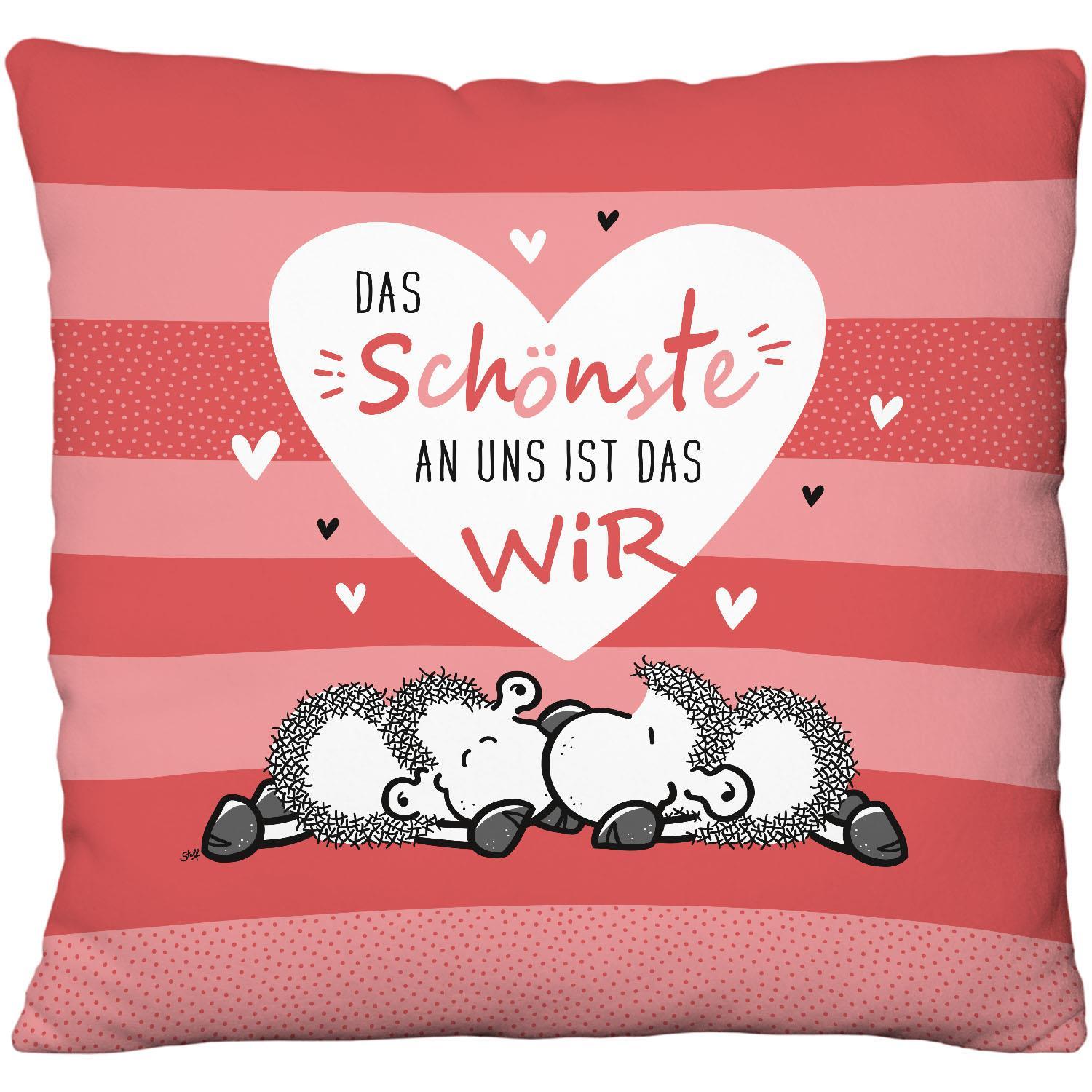 sheepworld Plüschkissen »Das Schönste an uns ist das wir«