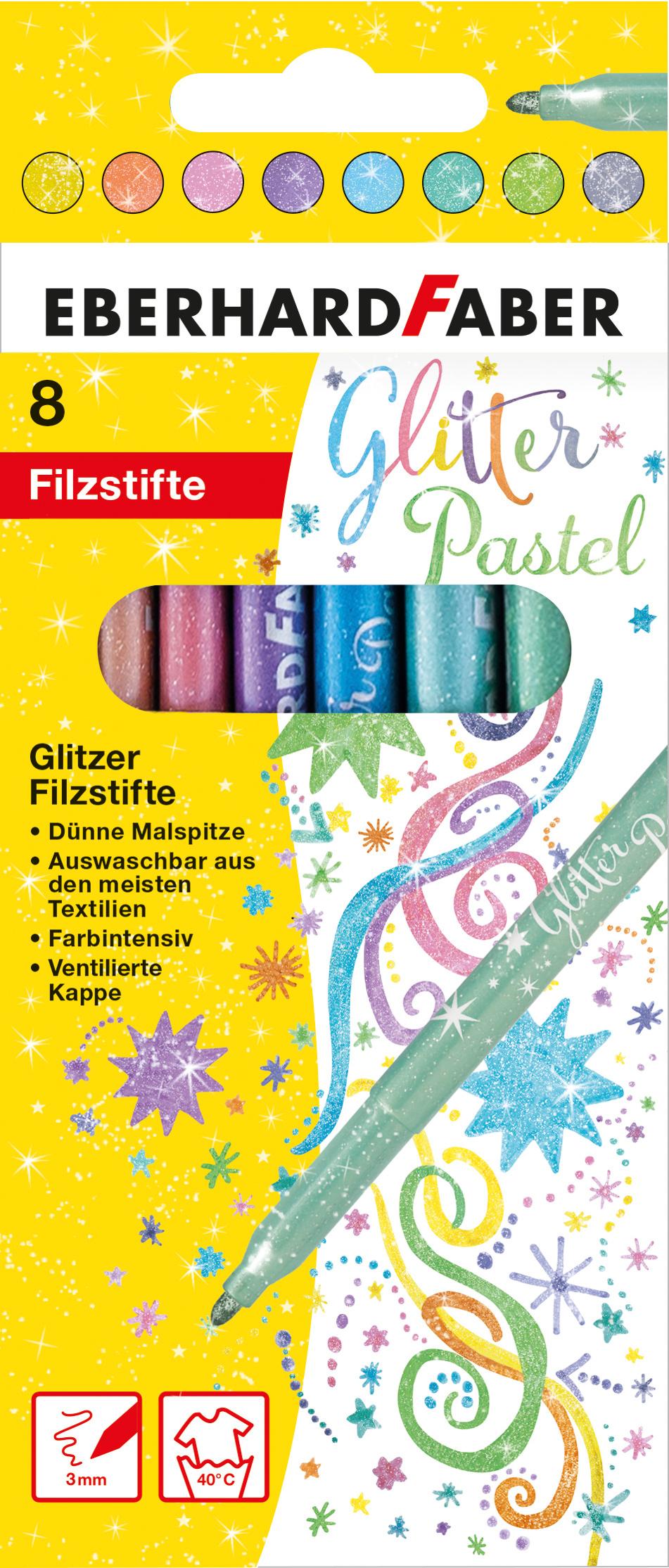 EBERHARD FABER  Filzstifte Glitzer Pastell