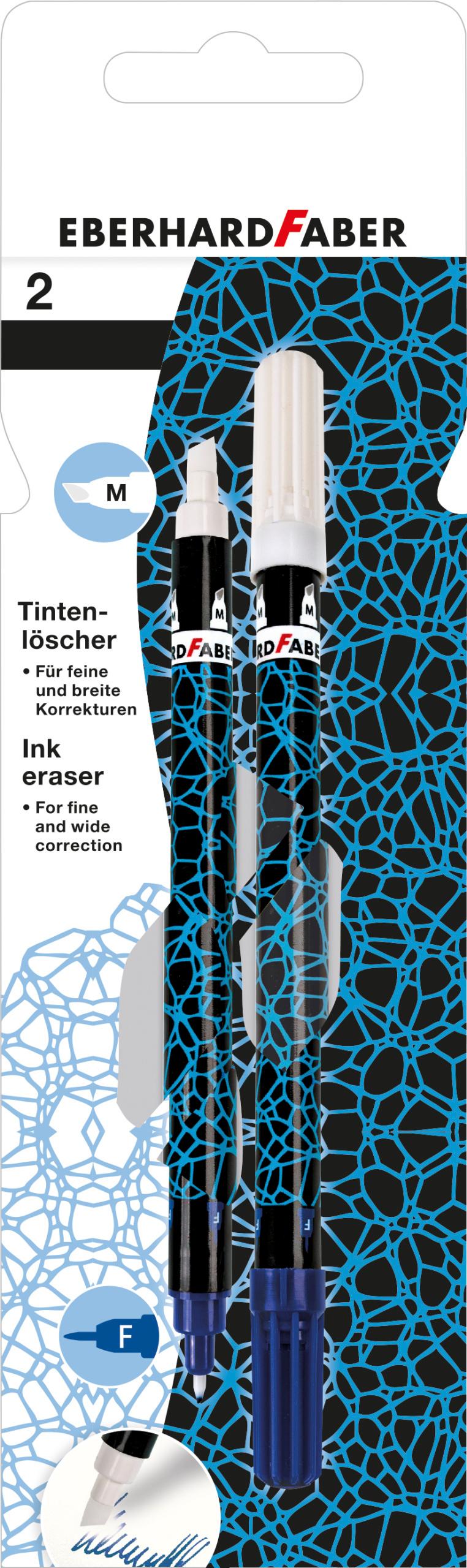 EBERHARD FABER Tintenlöscher neon blau/schwarz 2er