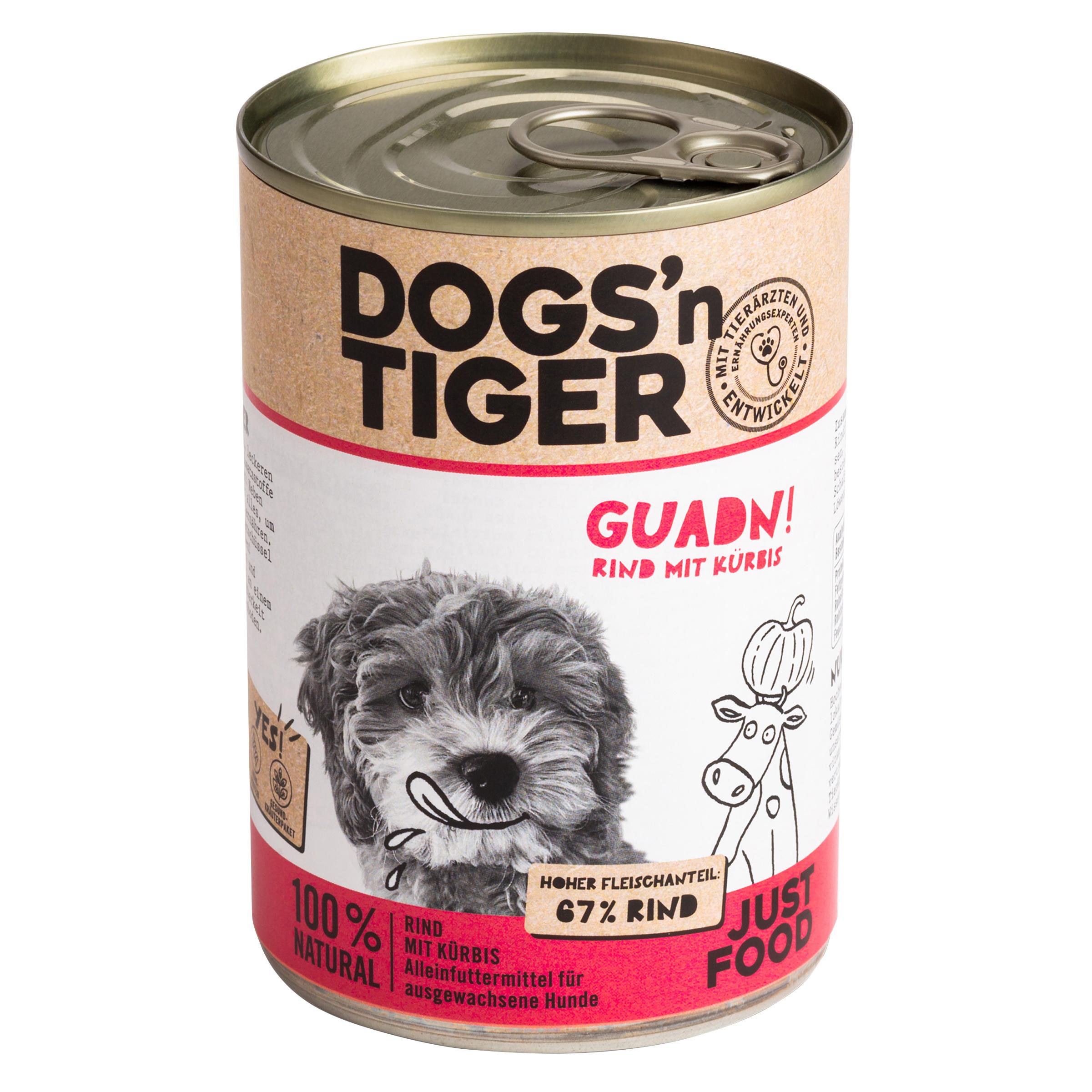 Dogs’n Tiger Adult Premium Hundenassfutter Guadn Rind&Kürbis