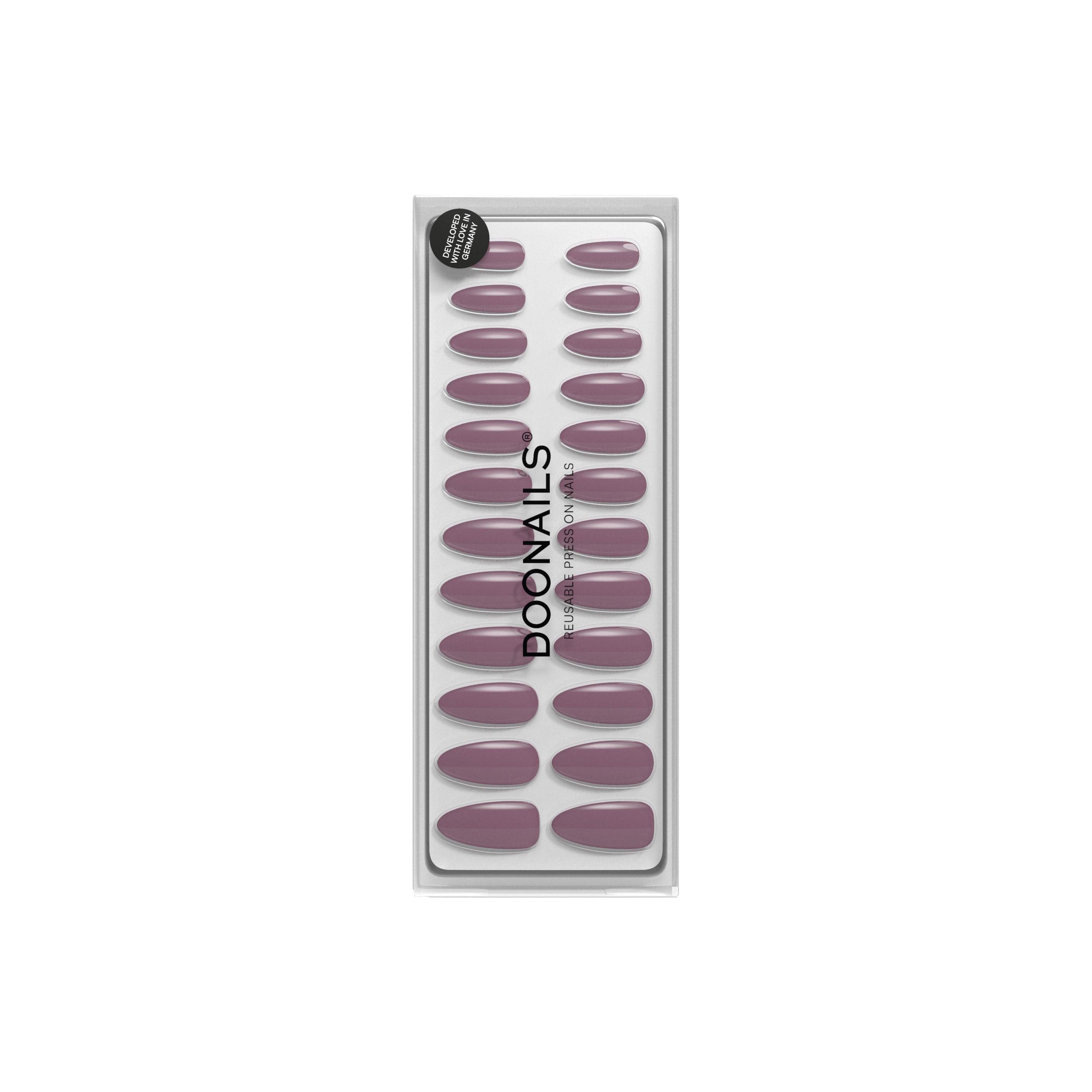 DOONAILS Soft Gel Press Ons Silent Night Mauve Medium Almond