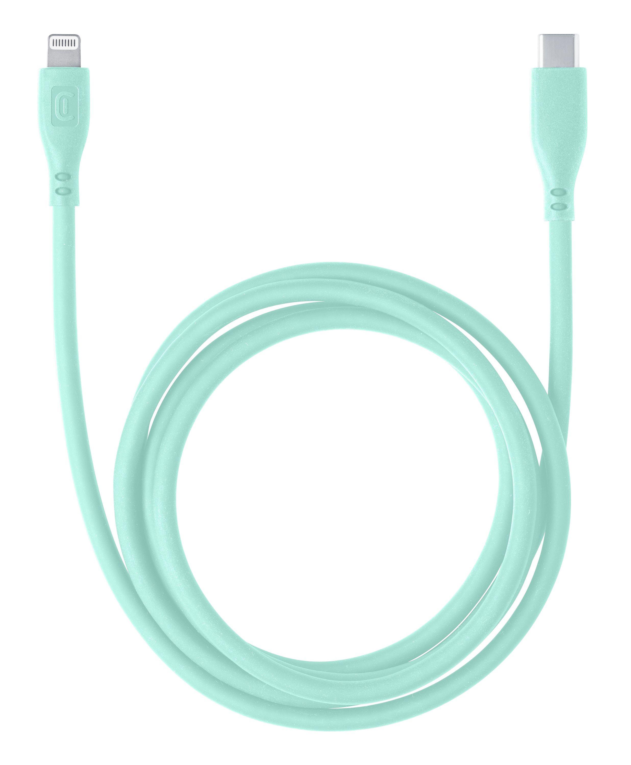 Cellularline Soft Data Cable USB Typ-C/ Lightning 1,2m Green