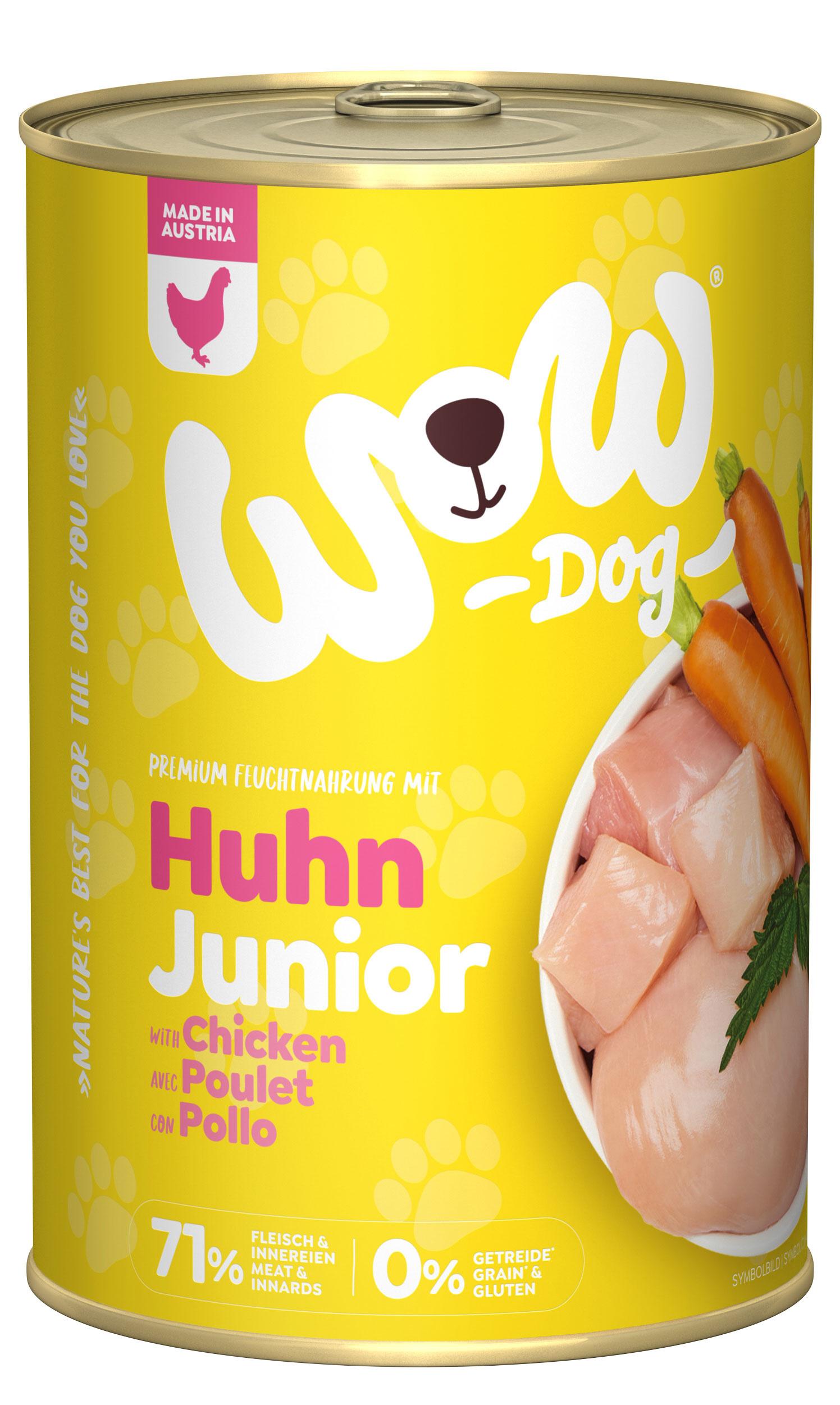 WOW Hundenassfutter Junior Huhn